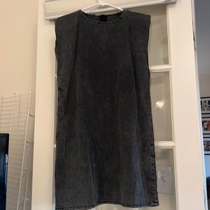 Nasty gal washed black muscle sleeveless shift dress.